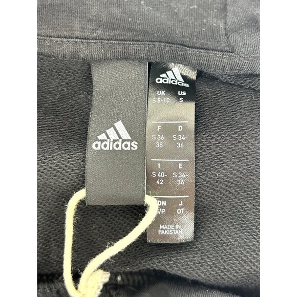 Adidas x Peloton Women’s Cropped Hoodie Black Logos Graphic Sweatshirt H48722 - Picture 5 of 14